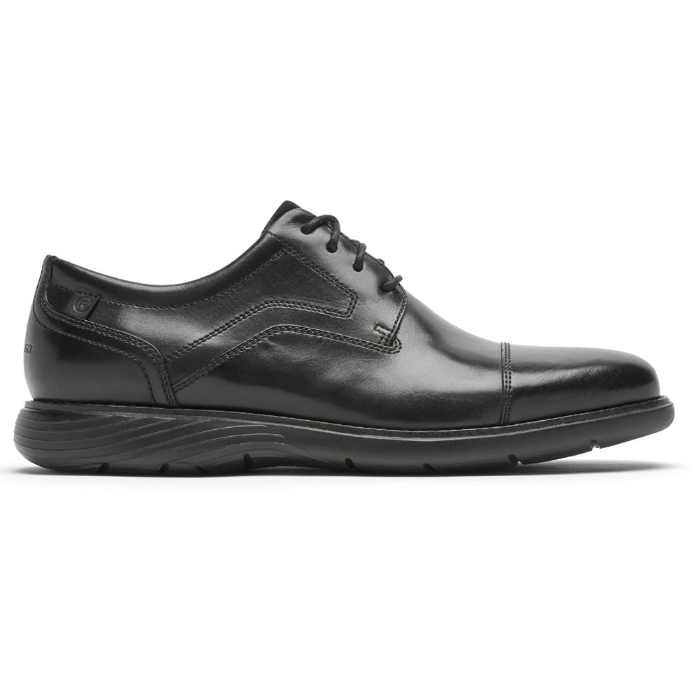 Rockport Singapore Mens Oxfords - Garett Cap Toe Black - SW8674350